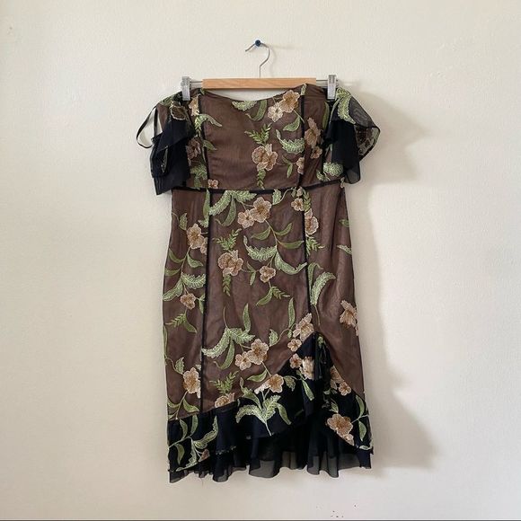 NWOT Ryse The Label Makayla Black Floral Embroidered Off-the-Shoulder Dress - Picture 4 of 7